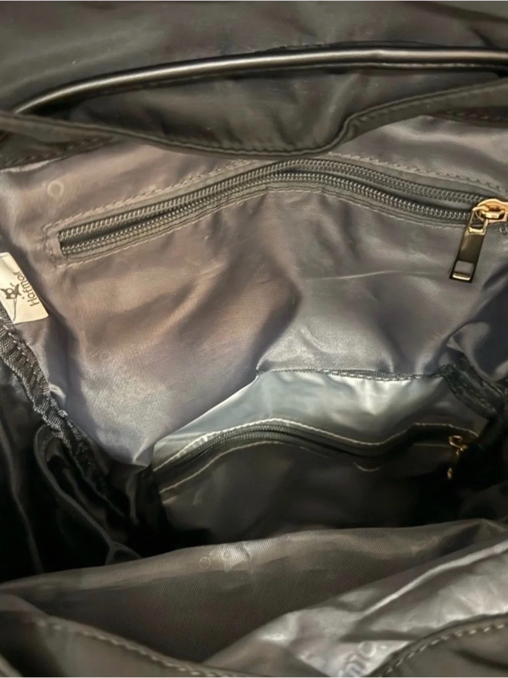 Black Diaper Backpack with Gold Hardware